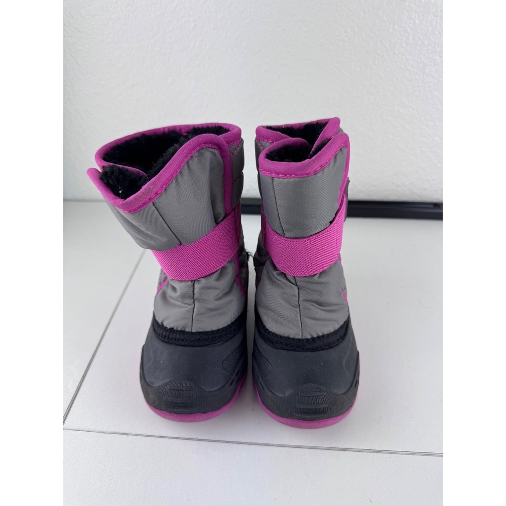 Kamik Snowbug5 Kids Winter Boots Girls Size 7 Gray Pink Waterproof Warm